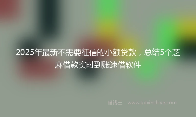 2025年最新不需要征信的小额贷款，总结5个芝麻借款实时到账速借软件