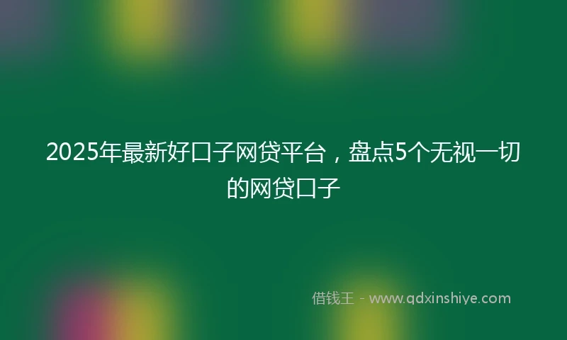 2025年最新好口子网贷平台，盘点5个无视一切的网贷口子