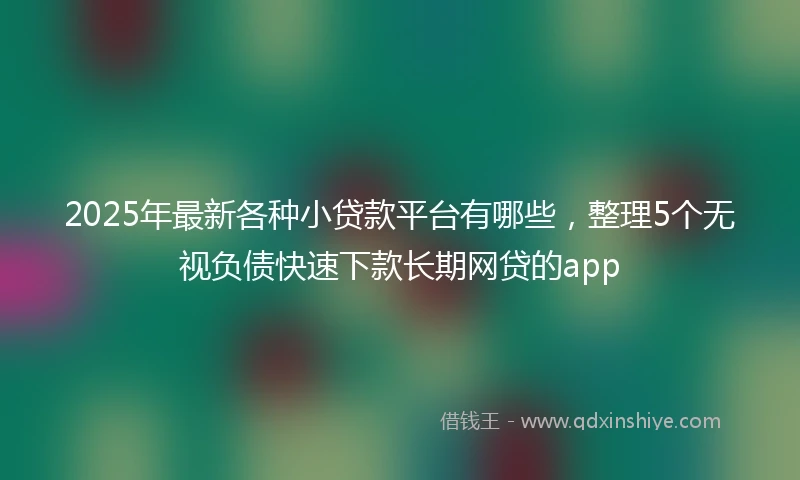 2025年最新各种小贷款平台有哪些，整理5个无视负债快速下款长期网贷的app
