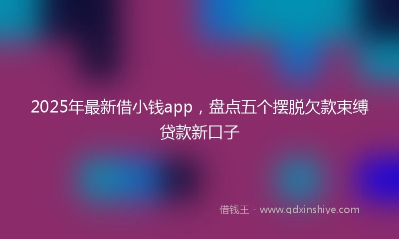 2025年最新借小钱app，盘点五个摆脱欠款束缚贷款新口子