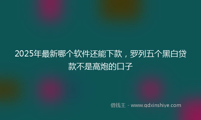 2025年最新哪个软件还能下款，罗列五个黑白贷款不是高炮的口子