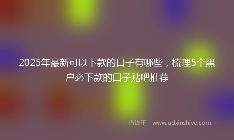 2025年最新可以下款的口子有哪些，梳理5个黑户必下款的口子贴吧推荐