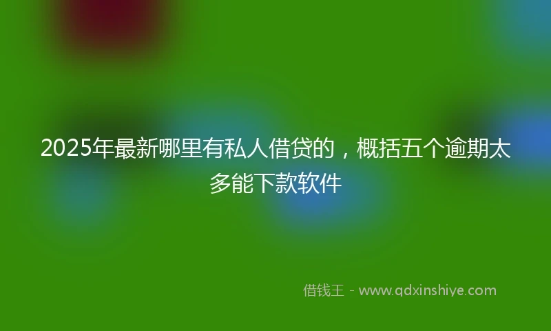 2025年最新哪里有私人借贷的，概括五个逾期太多能下款软件