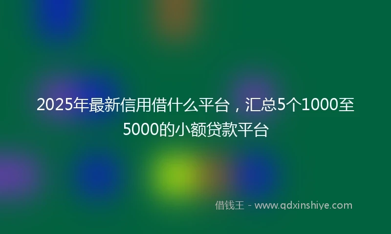 2025年最新信用借什么平台，汇总5个1000至5000的小额贷款平台
