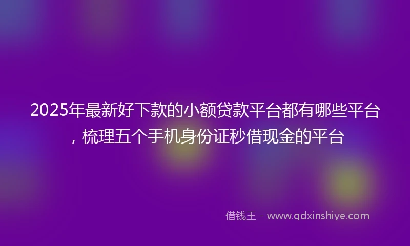 2025年最新好下款的小额贷款平台都有哪些平台,梳理五个手机身份证秒借现金的平台