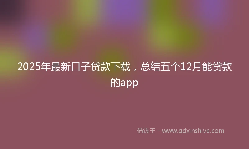 2025年最新口子贷款下载，总结五个12月能贷款的app