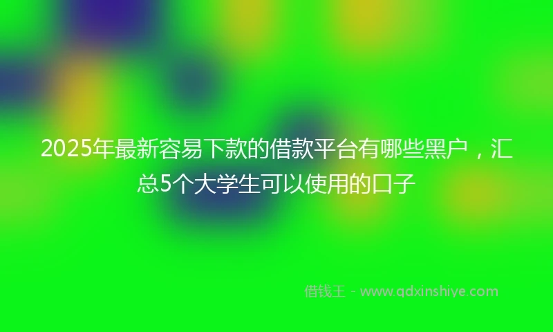 2025年最新容易下款的借款平台有哪些黑户，汇总5个大学生可以使用的口子