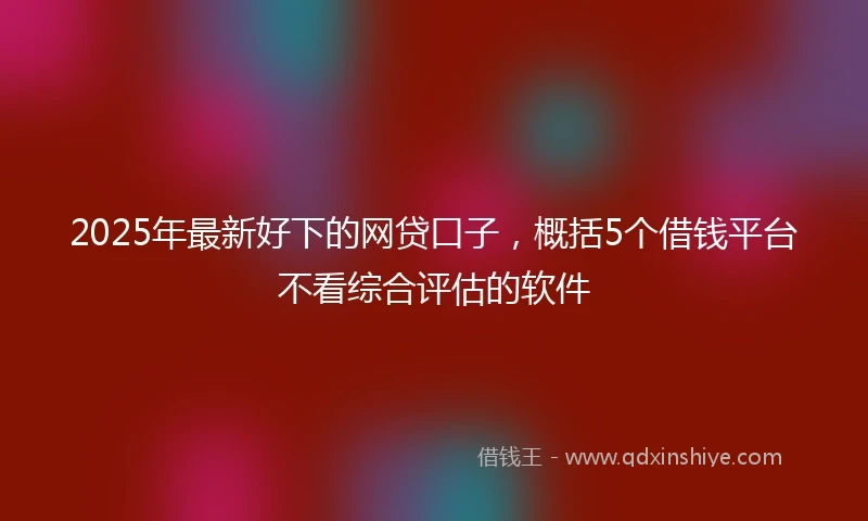 2025年最新好下的网贷口子，概括5个借钱平台不看综合评估的软件