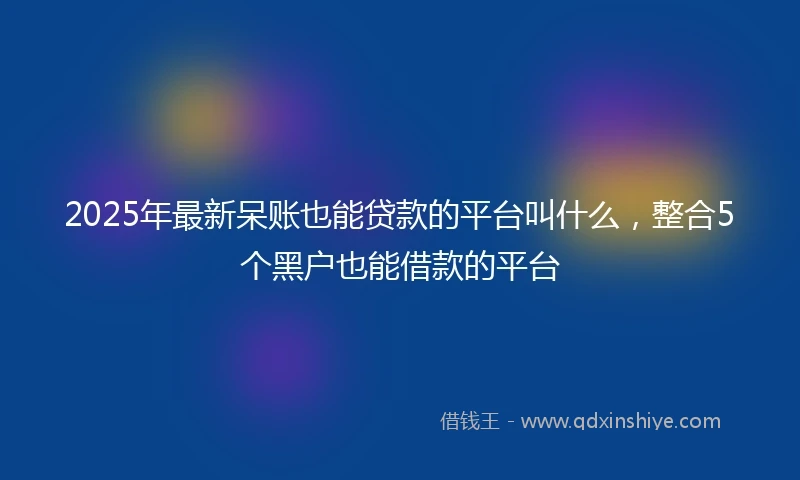 2025年最新呆账也能贷款的平台叫什么，整合5个黑户也能借款的平台