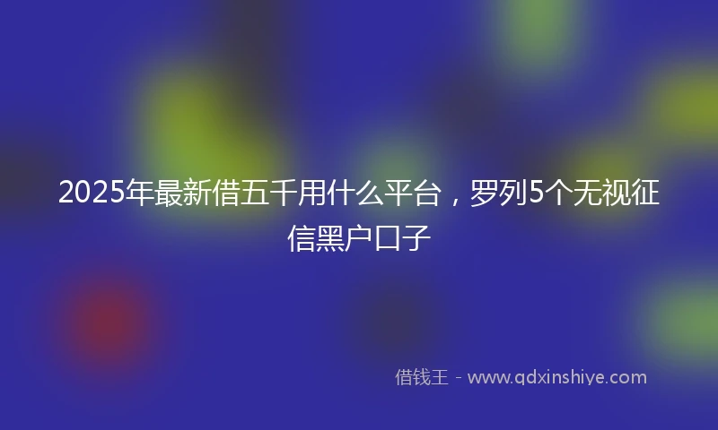 2025年最新借五千用什么平台，罗列5个无视征信黑户口子