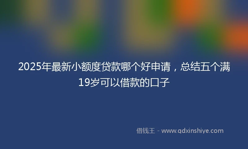 2025年最新小额度贷款哪个好申请，总结五个满19岁可以借款的口子