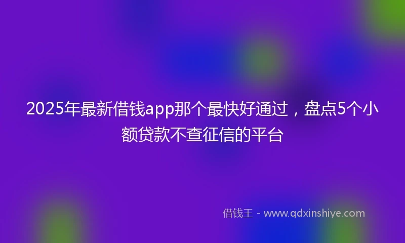 2025年最新借钱app那个最快好通过，盘点5个小额贷款不查征信的平台