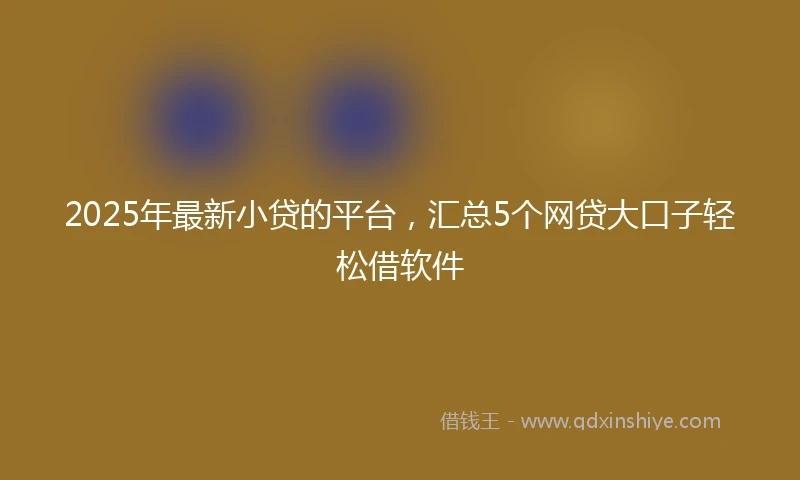 2025年最新小贷的平台，汇总5个网贷大口子轻松借软件