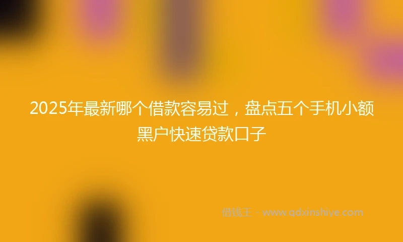 2025年最新哪个借款容易过，盘点五个手机小额黑户快速贷款口子