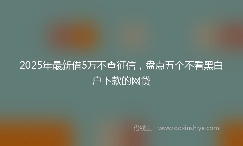 2025年最新借5万不查征信，盘点五个不看黑白户下款的网贷