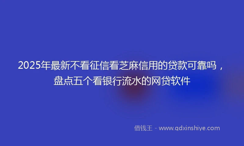2025年最新不看征信看芝麻信用的贷款可靠吗，盘点五个看银行流水的网贷软件