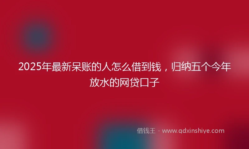 2025年最新呆账的人怎么借到钱，归纳五个今年放水的网贷口子