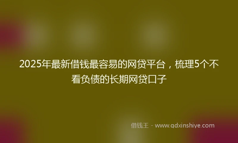 2025年最新借钱最容易的网贷平台，梳理5个不看负债的长期网贷口子
