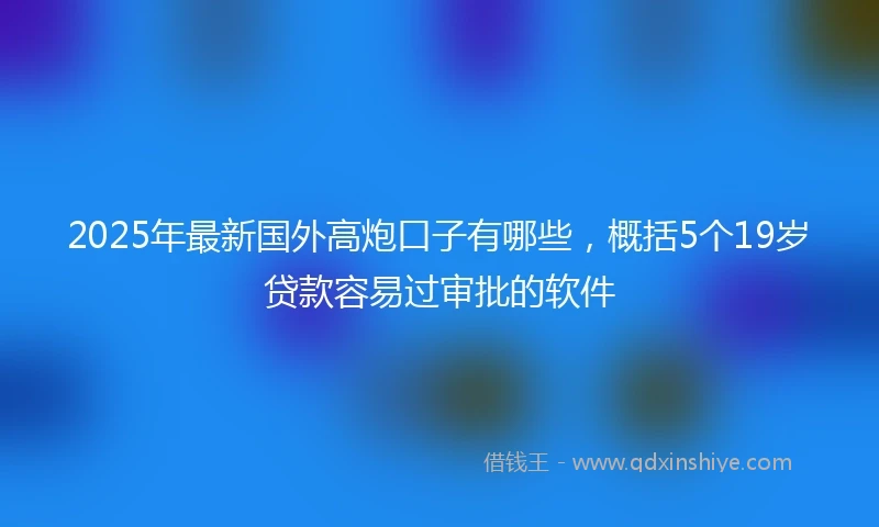 2025年最新国外高炮口子有哪些，概括5个19岁贷款容易过审批的软件