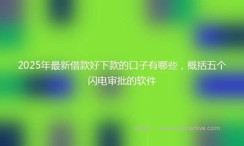 2025年最新借款好下款的口子有哪些，概括五个闪电审批的软件