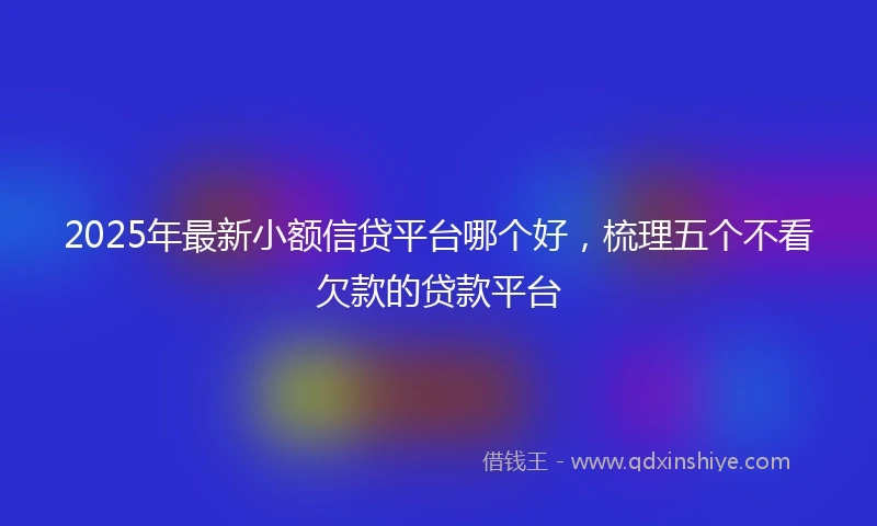 2025年最新小额信贷平台哪个好，梳理五个不看欠款的贷款平台