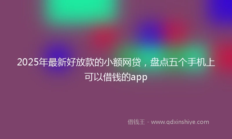 2025年最新好放款的小额网贷，盘点五个手机上可以借钱的app