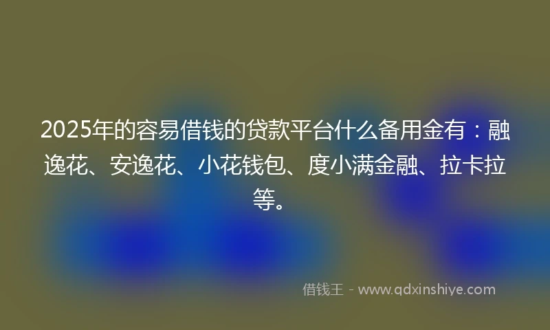 2025年的容易借钱的贷款平台什么备用金有：融逸花、安逸花、小花钱包、度小满金融、拉卡拉等。
