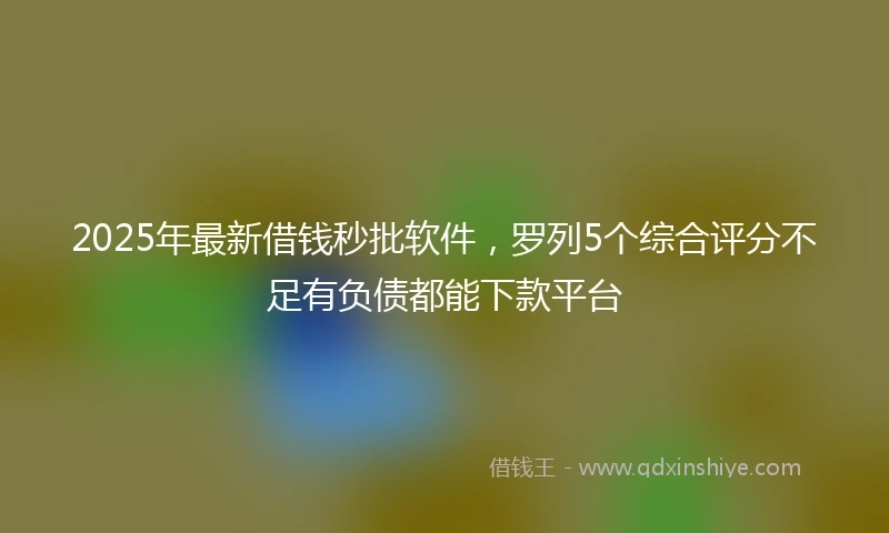 2025年最新借钱秒批软件，罗列5个综合评分不足有负债都能下款平台