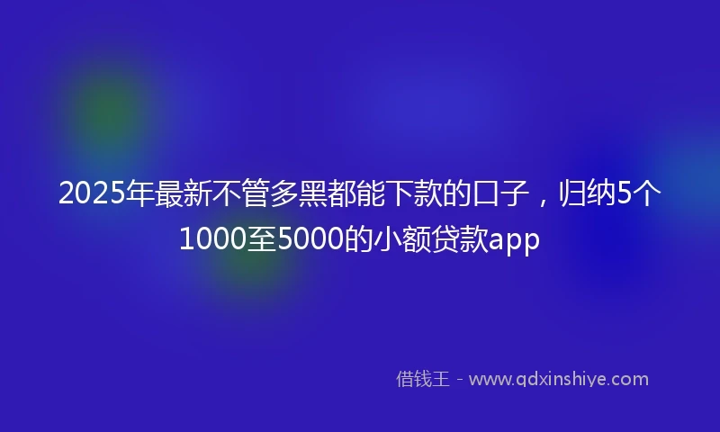 2025年最新不管多黑都能下款的口子，归纳5个1000至5000的小额贷款app