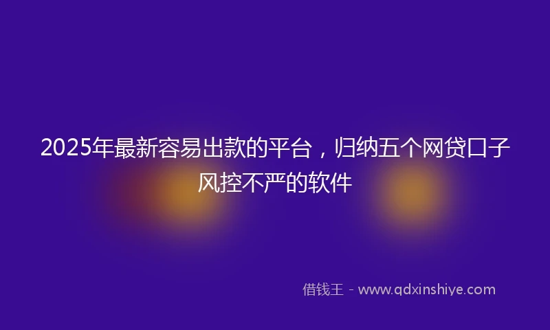 2025年最新容易出款的平台，归纳五个网贷口子风控不严的软件