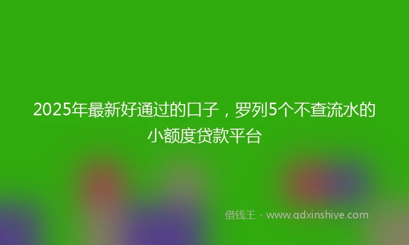 2025年最新好通过的口子，罗列5个不查流水的小额度贷款平台
