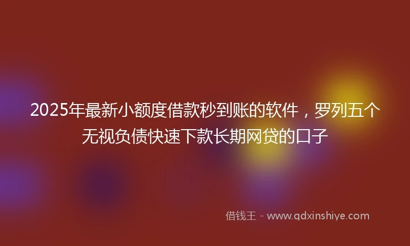 2025年最新小额度借款秒到账的软件，罗列五个无视负债快速下款长期网贷的口子