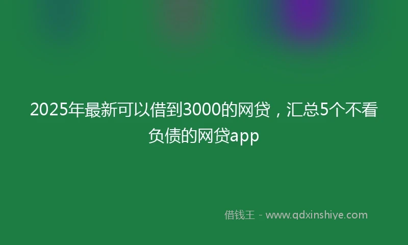 2025年最新可以借到3000的网贷，汇总5个不看负债的网贷app