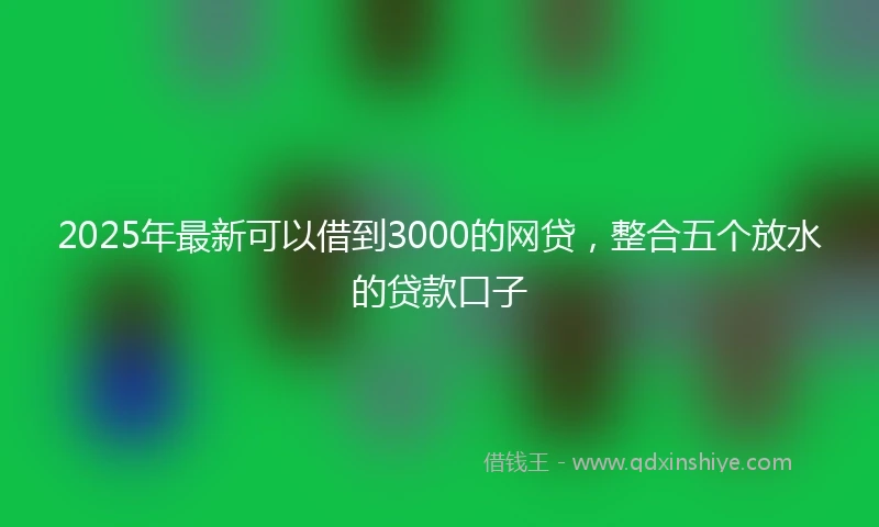 2025年最新可以借到3000的网贷，整合五个放水的贷款口子