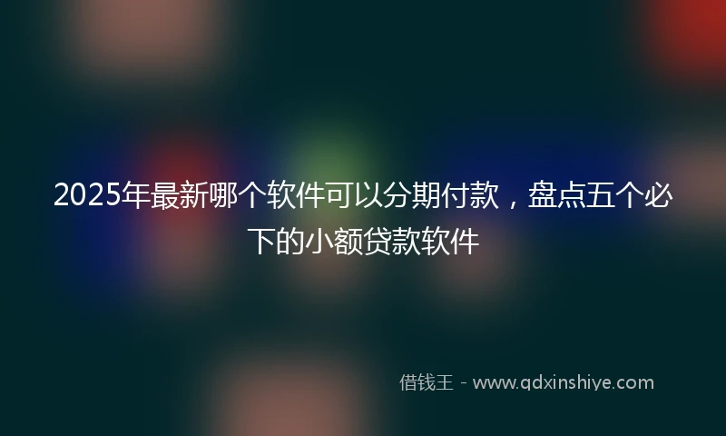 2025年最新哪个软件可以分期付款，盘点五个必下的小额贷款软件