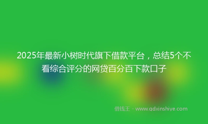 2025年最新小树时代旗下借款平台，总结5个不看综合评分的网贷百分百下款口子