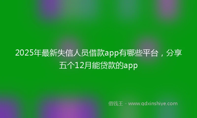 2025年最新失信人员借款app有哪些平台，分享五个12月能贷款的app