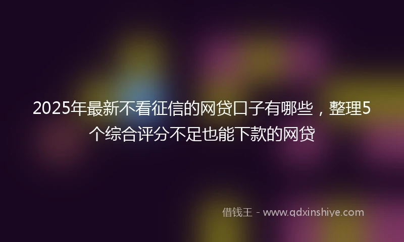 2025年最新不看征信的网贷口子有哪些，整理5个综合评分不足也能下款的网贷