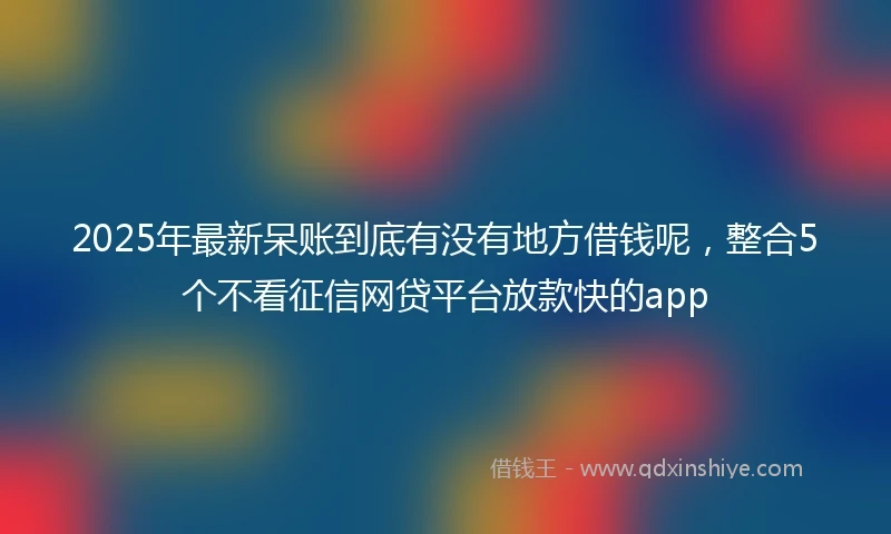 2025年最新呆账到底有没有地方借钱呢，整合5个不看征信网贷平台放款快的app