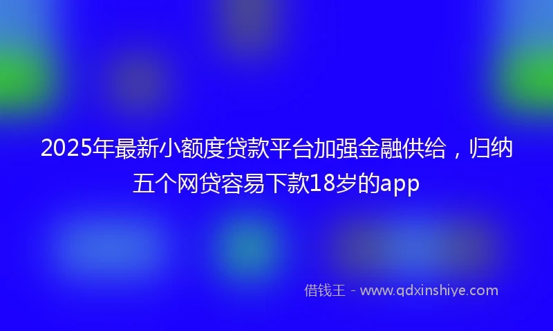 2025年最新小额度贷款平台加强金融供给，归纳五个网贷容易下款18岁的app