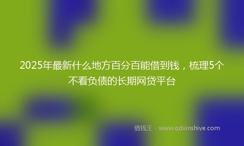 2025年最新什么地方百分百能借到钱，梳理5个不看负债的长期网贷平台
