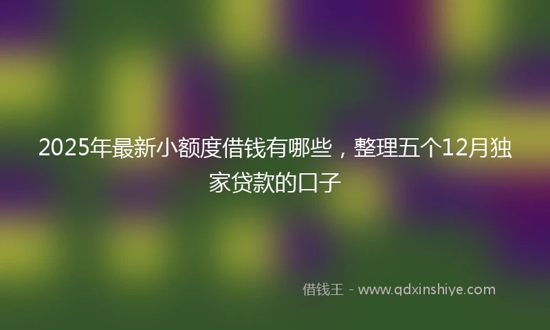 2025年最新小额度借钱有哪些，整理五个12月独家贷款的口子