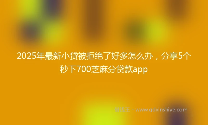 2025年最新小贷被拒绝了好多怎么办，分享5个秒下700芝麻分贷款app