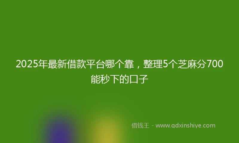 2025年最新借款平台哪个靠，整理5个芝麻分700能秒下的口子