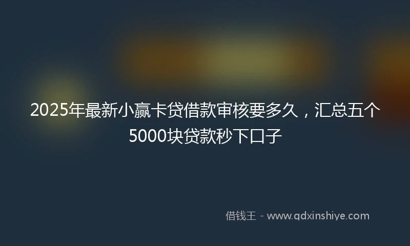 2025年最新小赢卡贷借款审核要多久，汇总五个5000块贷款秒下口子