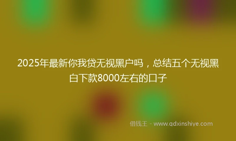 2025年最新你我贷无视黑户吗，总结五个无视黑白下款8000左右的口子