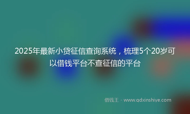 2025年最新小贷征信查询系统，梳理5个20岁可以借钱平台不查征信的平台