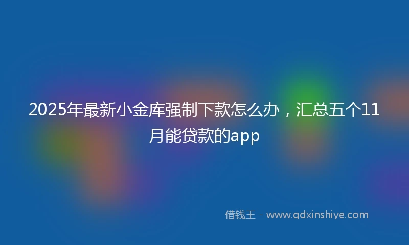 2025年最新小金库强制下款怎么办，汇总五个11月能贷款的app