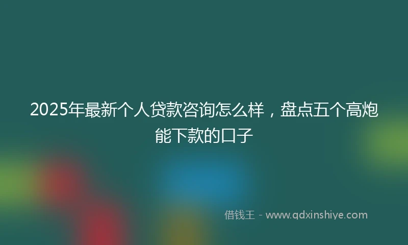 2025年最新个人贷款咨询怎么样，盘点五个高炮能下款的口子