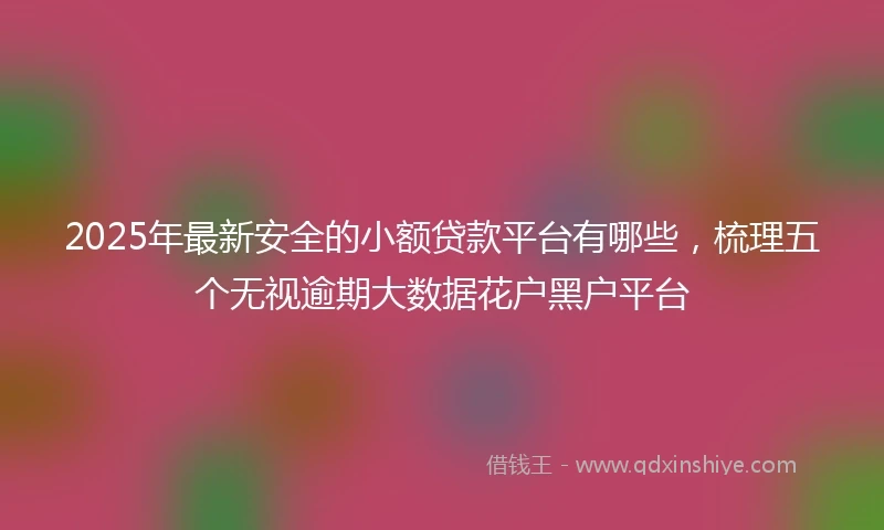 2025年最新安全的小额贷款平台有哪些，梳理五个无视逾期大数据花户黑户平台